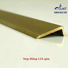 Mua Nẹp đồng L gân giá 1m  nẹp đồng chữ L   nẹp chống trơn  ron đồng  chỉ đồng trang trí cầu thang  tam cấp  ốp góc cầu thang