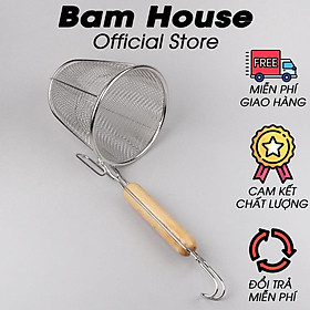 Vá trụng hủ tiếu mì inox Bam House sáng bóng loại lớn cao cấp VT01 – Gia dụng bếp