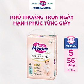 Tã dán Merries First Premium cỡ S 56 miếng