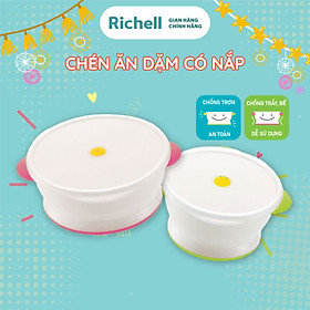 Chén ăn dặm có nắp Richell Nhật Bản dùng trong lò vi sóng | Baby