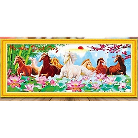 TRANH THÊU CHỮ THẬP 3D MÃ ĐÁO THÀNH CÔNG 86x43cm