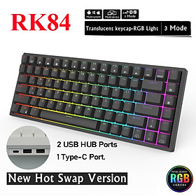 Mua RK84 RGB HOTSWAP - Bàn phím cơ Bluetooth Royal Kludge RK84 RGB 84 phím kết nối 3 chế độ Có dây/Bluetooth/Receiver 2.4G - Hàng chính hãng