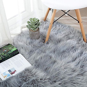 Thảm lông xù màu xám unique chụp hình ảnh