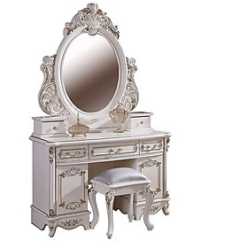 Bàn Phấn Tân Cổ Điển Màu Trắng Juno Sofa HHP-BP010-12 Cao Cấp