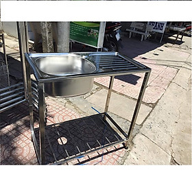 Mua Chậu Rửa Bát Inox 304 Hwata 1 Hộc 1 Bàn Chờ Có Chân Hàng Chính Hãng
