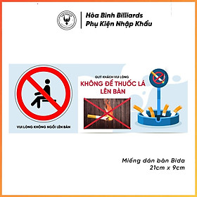 Miếng Dán Bàn Bida " KHÔNG HÚT THUỐC "