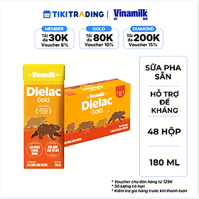 Sữa bột pha sẵn Vinamilk Dielac Gold - Thùng 48 hộp 180ml