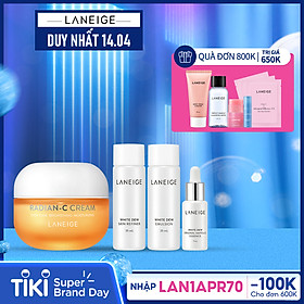 Kem dưỡng trắng da làm mờ đốm nâu Laneige Radian - C Cream 30ml + Tặng Bộ dưỡng trắng da Laneige White Dew 3 món