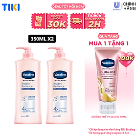 Combo 2 Sữa dưỡng thể dưỡng sáng da tức thì VASELINE Healthy Bright Instant Radiance 350ML/chai