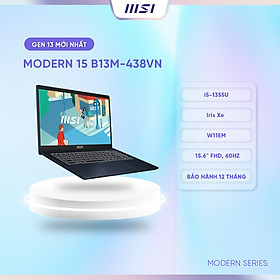 MSI Laptop Modern 15 B13M-438VN|Intel i5-1335U|Iris Xe |Ram 8GB|512GB SSD|15.6" FHD, 60Hz, 45% [Hàng chính hãng]