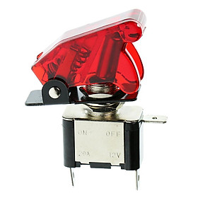 Auto Replacement Red Cover LED Light 20A 12V Rocker Toggle ON/OFF Switch SPST