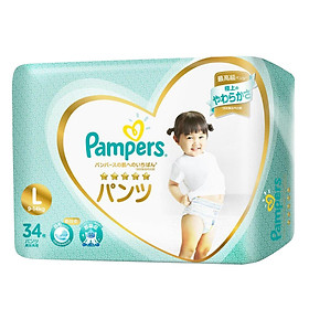 Combo 4 Tã Quần Pampers Nội Địa Gói Cực Đại L34 (34 Miếng / Gói)
