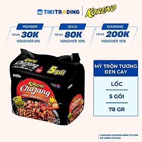 Mì Trộn Tương Đen Cay Koreno Chajang lốc 5 gói x 78g