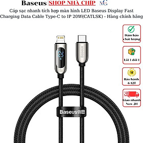 Cáp sạc nhanh tích hợp màn hình LED Baseus Display Fast Charging Data Cable Type-C to IP 20W - Hàng nhập khẩu