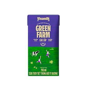 Thùng 48 hộp Sữa Tươi Tiệt Trùng Vinamilk Green Farm rất ít đường 110ml