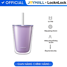 Mua Ly nhựa 2 lớp LocknLock Bubble Tea Cold Cup màu tím HAP529VOL 720ml  Hàng chính hãng  kèm ống hút trân châu - JoyMall
