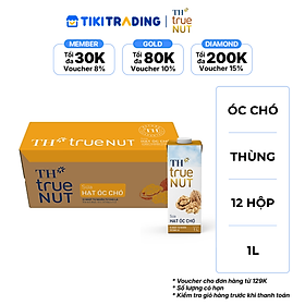 [HSD: 2026-09-26]Thùng 12 hộp Sữa hạt Óc Chó TH True NUT 1L