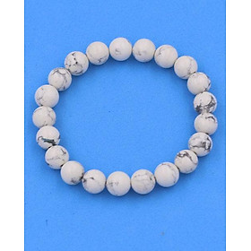 Vòng chuỗi đeo tay đá White Howlite 8 ly 21 hạt - hợp mệnh Kim, mệnh Thủy - Vòng tay size nhỏ phù hợp cho nữ