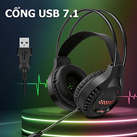 Tai nghe chụp tai gaming AK3 có mic thoại chuyên ngiệp âm sống động và đèn led 7 màu tuyệt đẹp - Cổng USB 7.1 - VI TÍNH NAM TRUNG HẢ