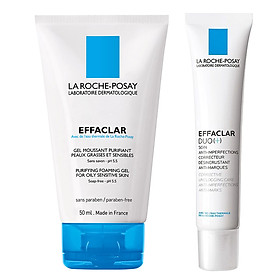 Combo Kem Dưỡng Giảm Mụn, Ngừa Vết Thâm, Se Nhỏ Lỗ Chân Lông + Gel Rửa Mặt Dành Cho Da Dầu Nhạy Cảm La Roche-Posay