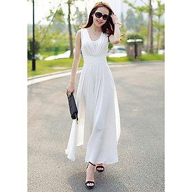 Đầm Maxi Nữ Voan Tay Sát Nách DRESS282N