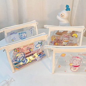Túi đựng bút kim tuyến trong suốt Phi Hành Gia Thú Xù - 20x12.5cm