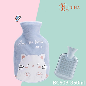 Túi chườm nóng lạnh PUHA 350ml, túi chườm sưởi ấm giảm đau bụng kinh họa tiết dễ thương