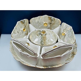 Mua KHAY ĐỰNG MỨT TẾT SỨ XƯƠNG VÂN ĐÁ CAO CẤP SANG TRỌNG