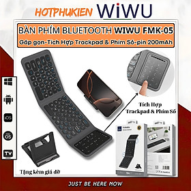 Mua Bàn phím gấp gọn di động không dây bluetooth V5.2 tích hợp trackpad & phím số WIWU FMK-05 - Nhỏ gọn  mỏng nhẹ  phím tắt thông minh  hỗ trợ Androids & iOS  gõ thoải mái cho iPad cho iPhone  máy tính bảng  cho macbook  laptop - hàng nhập khẩu