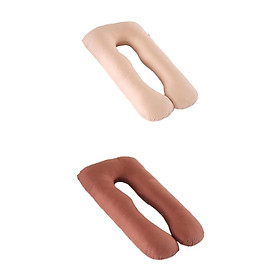 2pcs  Pillow Case Replacement for Maternity Cushion Coffee/Camel