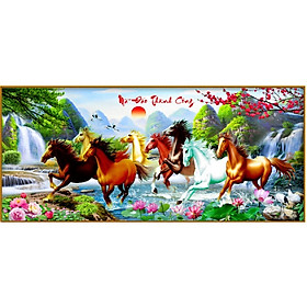 Tranh thêu chữ thập 3D MÃ ĐÁO THÀNH CÔNG 100x50cm_ tự thêu