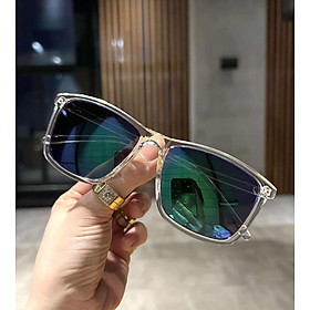 Kính mát, Kính râm unisex Mắt vuông mắt gương xanh sành điệu