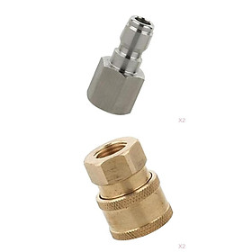 4PCs Pressure Washer Hose Connector 1/4 Inch Quick Release Male and Female