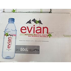 Thùng 24 Chai Nước Khoáng Evian Chai Nhựa (500ml / Chai)