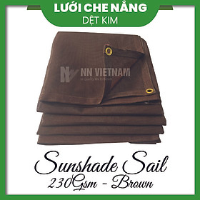 Lưới che nắng 80% may viền khuy sẵn - Màu Nâu (Nhiều kích thước)