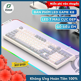 Bộ Bàn Phím Chuột Máy Tính KM800 Led 7 Màu Cực Đẹp Gõ Êm Chống Nước Chơi Game, Văn Phòng-Hàng Chính Hãng - Bộ Phím Chuột Xanh