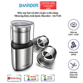 Máy xay hạt cà phê và gia vị đa năng cao cấp thương hiệu Shardor CG725S - Chất liệu: Thép không gỉ 304 - Công suất 200W - Hàng Nhập Khẩu