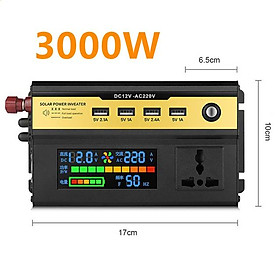 Biến tần điện ô tô DC 12/24/48V đến AC 220V Transform với bộ sạc usb Universal SPORTER SINE SINE BILVETER 3000-6000W