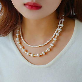 Bộ Vòng Cổ Đôi Ngọc Trai Hạt Nhỏ Size 5ly, Bộ Vòng Cổ Ngọc Trai Nước Ngọt Tự Nhiên Cổ Điển Sang Trọng - Ngọc Trai Trường Thịnh