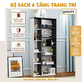 Mua Kệ Sách  Giá Sách 6 Tầng Trang Trí  Decor Phòng Phong Cách Bắc Âu Thương Hiệu Gosashi - KS6Tang