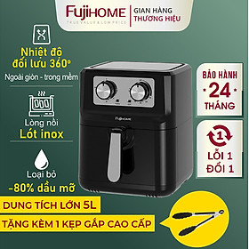 Mua Nồi chiên không dầu 5L Nhật Bản Fujihome (đi kèm gắp) tự ngắt  lò chiên nướng không khí k dầu cơ 5 lít không hơi nước air fryer - Hàng Nhập Khẩu