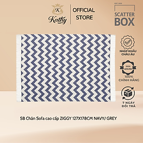 Mua SCATTER BOX Vỏ chăn sofa cao cấp nhập khẩu Ireland Anh Quốc ZIGGY màu NAVY/ GREY kích thước 127X178CM phong cách hiện đại