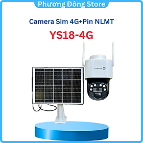 Camera Yoosee dùng sim 4G Kèm Tấm Pin năng lượng, Xoay 360 Độ- Đàm Thoại 2 Chiều- Báo Động YS18-4G - Hàng nhập khẩu