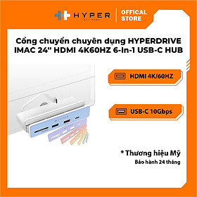 CỔNG CHUYỂN CHUYÊN DỤNG HYPERDIVE HDMI 4K60HZ 6-IN-1 USB-C HUB HD34A8 (KÈM 7 MIẾNG DÁN THEO MÀU) HÀNG CHÍNH HÃNG