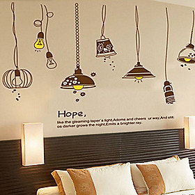 Decal dán tường đèn treo vàng am9067