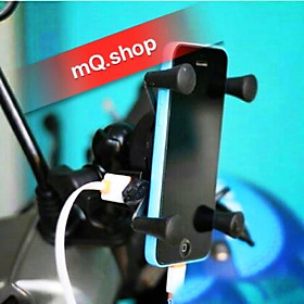 Mua GIÁ ĐỠ ĐIỆN THOẠI KÈM SẠC TRÊN XE MÁY