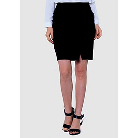 Chân Váy Nữ 1 Lớp Xẻ Trước VDS2051DE2 - Đen