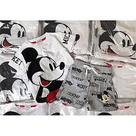 Bộ quần áo cộc tay Mickey hình in 2 mặt cho bé trai