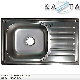 Bộ chậu rửa bát Kazta KZ-CB7545L kèm vòi lạnh inox - Mua đủ bộ tặng dây cấp