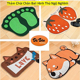 Mua Thảm Chùi Chân Lau Chân Hình Thú 3D Chất Liệu Bali Mềm Mịn Chống Thấm Tốt Họa Tiết Đáng Yêu - GIAO MẪU NGẪU NHIÊN